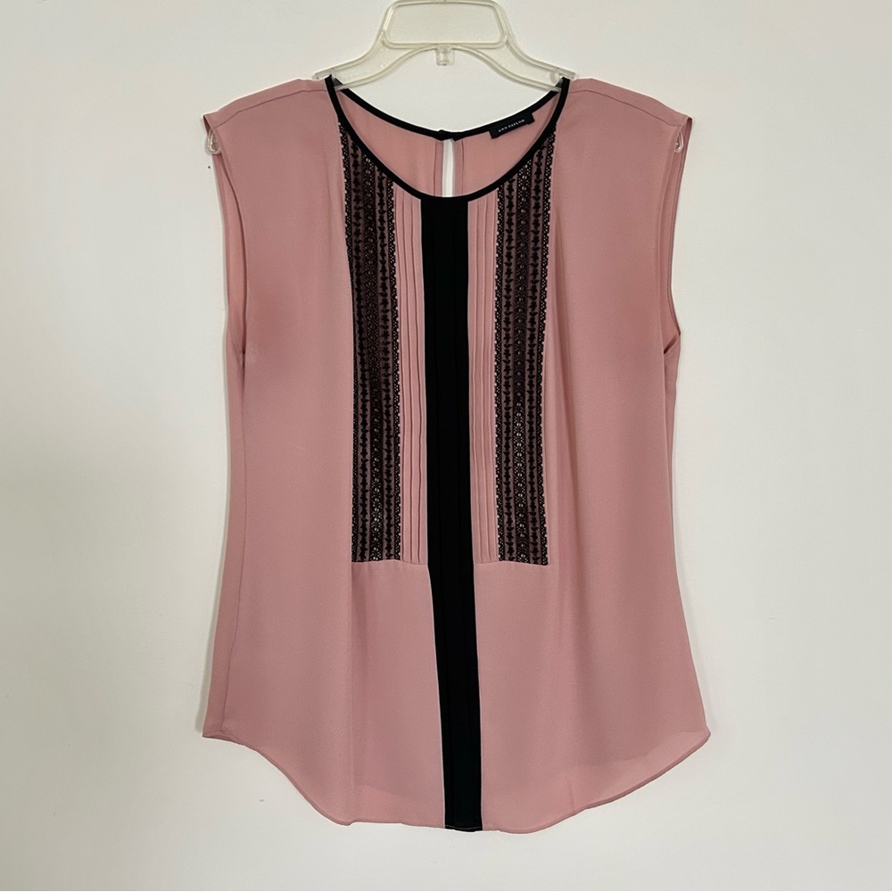 Ann Taylor Lace Trim Top